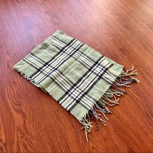 Sage green plaid scarf